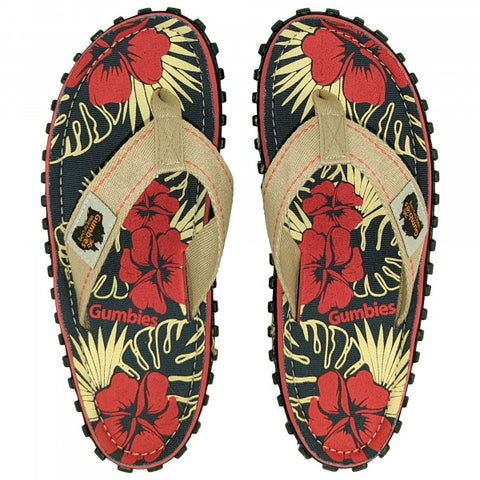 Gumbies Die Zehentrenner Denim Hibiscus